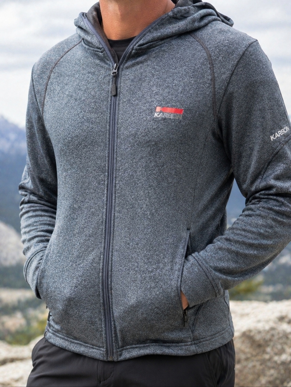 Carbon Performance Full Zip Hoodie Blue Athletic Jacket Men’s Small Tech Fleece